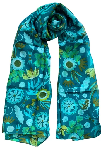 amazonaszold-mintas-sal-selyem-