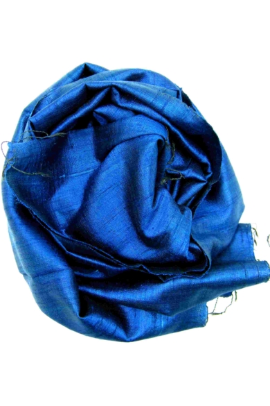 100% valódi hernyóselyem Yves Klein kék színű nyers selyem sál