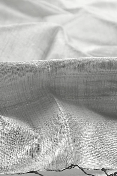 100% valódi hernyóselyem ezüstszürke színű nyers selyem sál