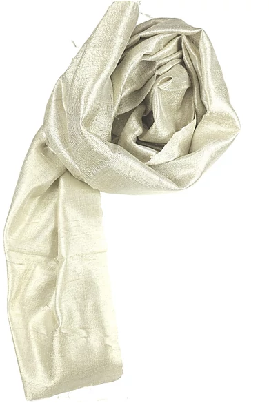 100% valódi hernyóselyem ekrü színű nyers selyem sál