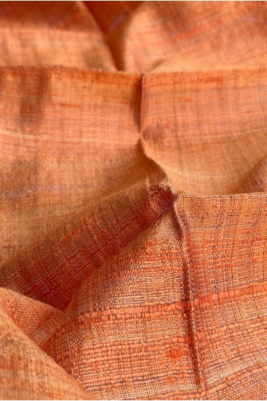 100% valódi hernyóselyem marokkónarancs színű nyers selyem sál 50x180cm