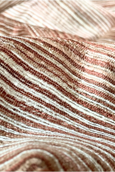100% valódi hernyóselyem barna csíkos nyers selyem sál 50x180cm