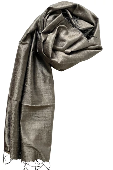 100% valódi hernyóselyem homokszín nyers selyem sál