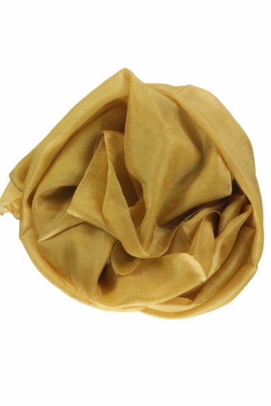Currysárga színű 100% valódi hernyóselyem sál 70x180 cm