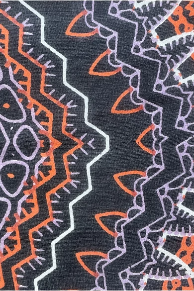 Párducfekete alapon mintás 100% valódi hernyóselyem sál 50x180cm