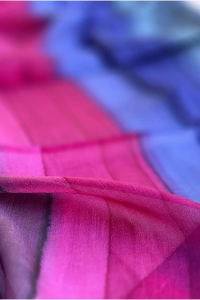 Magenta, püspöklila, padlizsán, pelikánrózsaszín és szürke 100% valódi hernyóselyem sál 50x180cm