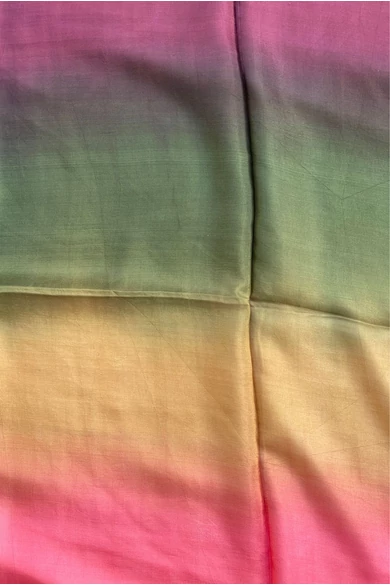 Puncsszín, bronzbarna, méregzöld és burgundivörös 100% valódi hernyóselyem sál 50x180cm