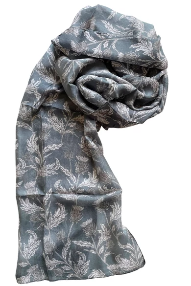 Delfinszürke alapon mintás 100% valódi hernyóselyem sál 50x180cm