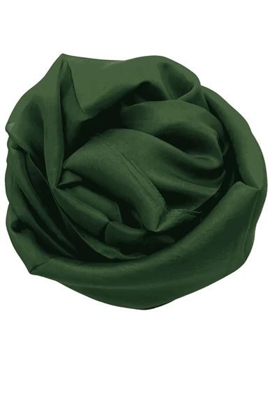 Lombzöld  színű 100% valódi hernyóselyem sál 50x180 cm